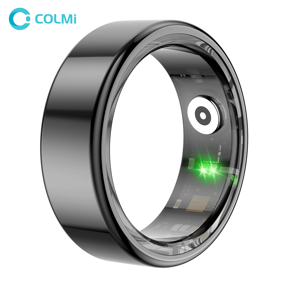 Health Monitors - Colmi r02スマートリング、チタンスチールシェル、健康モニタリング、ip68防水、マルチスポーツモード、ミリタリーグレード、5atm、2024