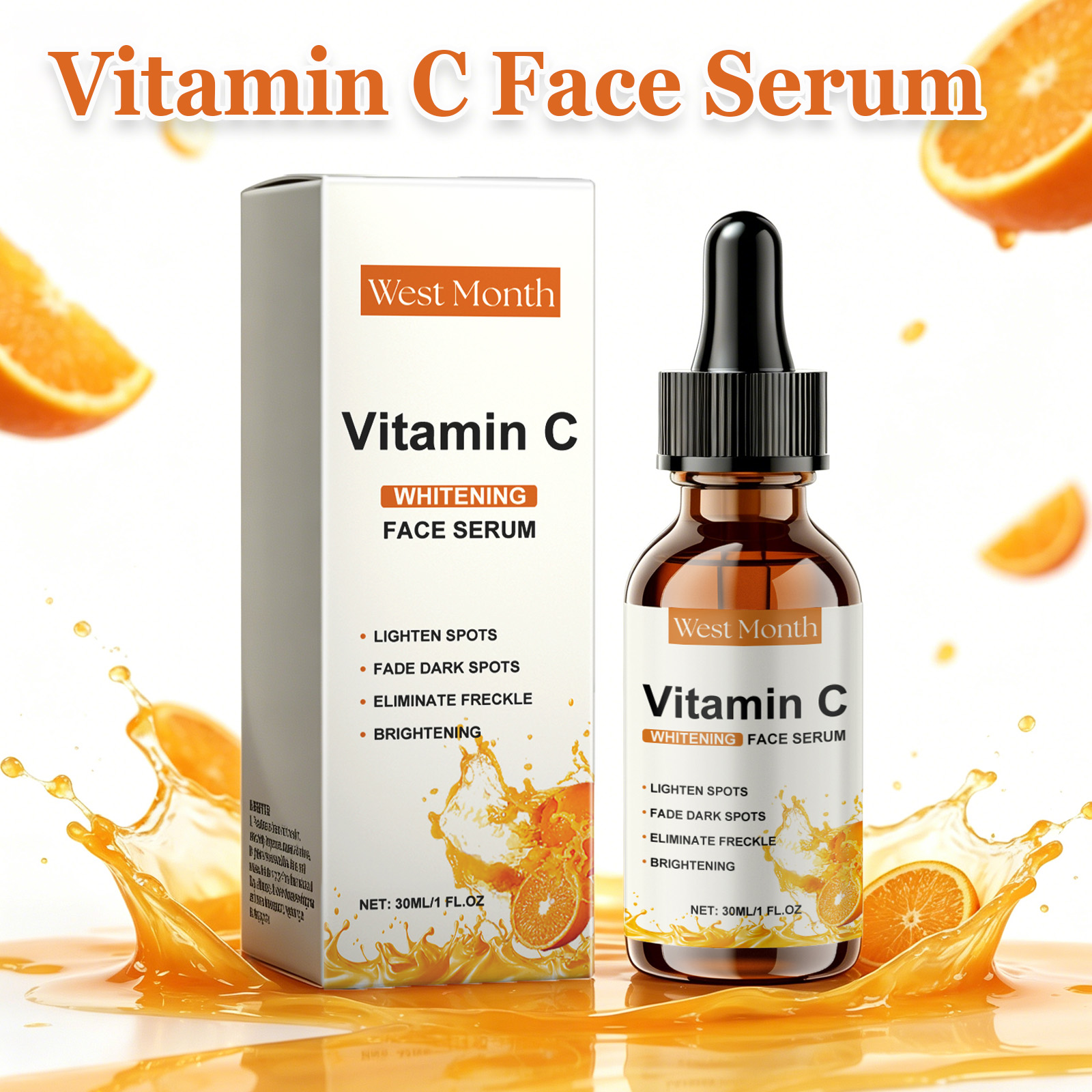 Hyaluronic Acid Facial Serum - ビタミンCフェイシャルエッセンス ダークスポットリムーバー ブライトニング モイスチャライジング ファーミングセラム 小じわを薄くする