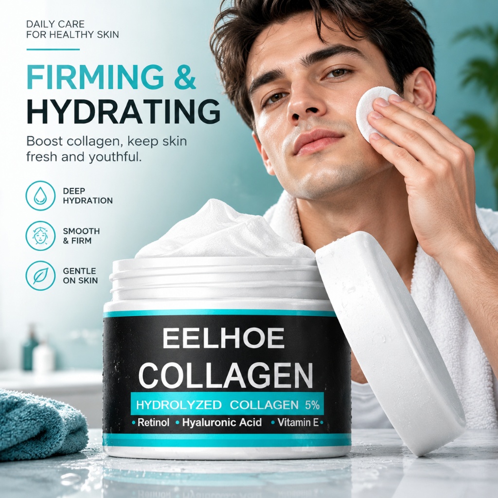 Retinol Anti Wrinkle Cream - 30g 男性用コラーゲン配合保湿クリーム。ヒアルロン酸配合で、シワを防ぎ、肌を引き締め、潤いを与え、疲れてくすんだ肌に活力を与えます。