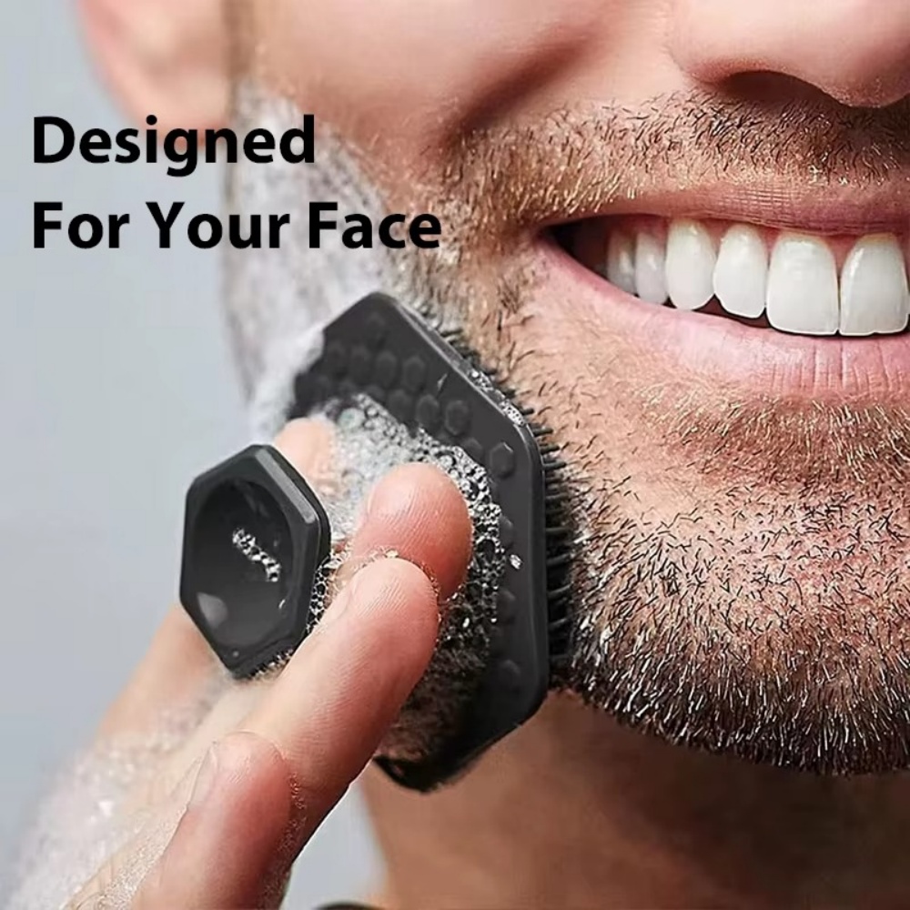 Silicone Face Scrubber Electric - ミニ手動洗顔ブラシ男性用シリコーンフェイススクラバーディープクリーンにきび除去シェービングマッサージスキンエクスフォリエーターツール