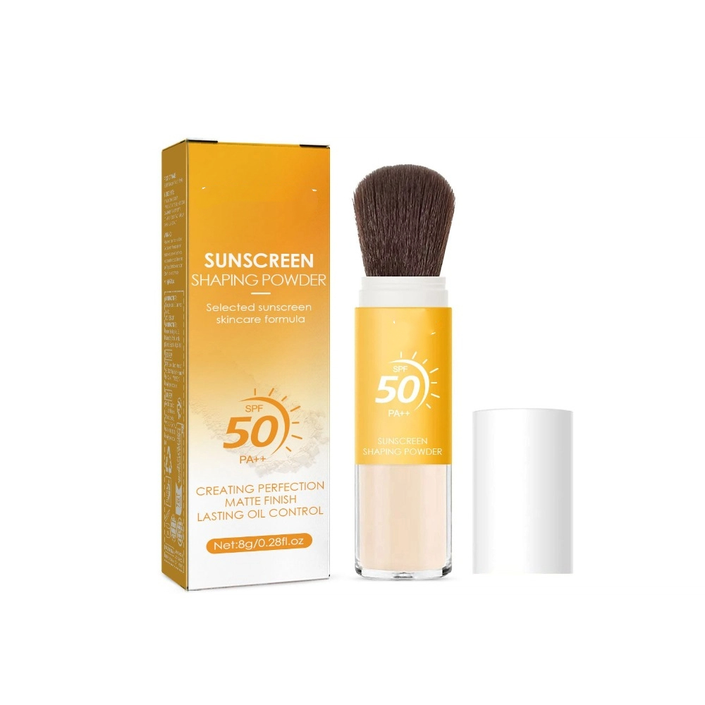 Spf 50 Waterproof Sunscreen - 防水SPF50ブラシ付き日焼け止めパウダー、長時間持続マットルースパウダー、オイルコントロールパウダー日焼け止め（顔用）