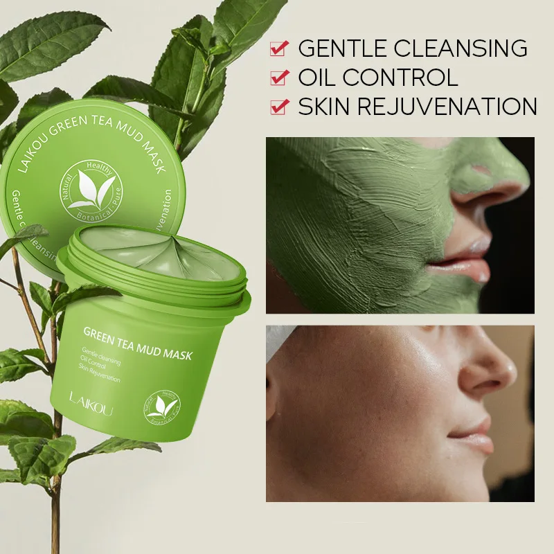 Green Tea Cleansing Clay Mask - 緑茶クレイマスク 100 グラムスキンケア穏やかなクレンジング毛穴縮小オイルコントロールフェイシャルトリートメントなだめるような保湿剤スキンケア