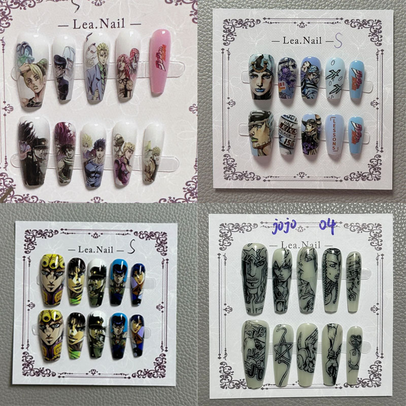 Nail Art - ジョジョネイルアート学生アニメ漫画フィギュアマニキュア装飾アクセサリー爪ジュエリー女の子コスプレ小道具フェスティバルギフト
