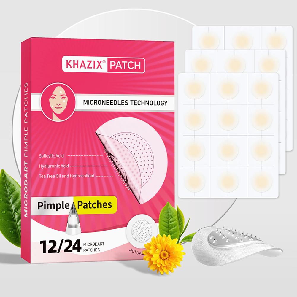 Hydrocolloid Pimple Patch - 12/24 個マイクロニードルニキビパッチハイドロコロイドマイクロポイントニキビパッチ、ニキビ用、一晩使用、目に見えないニキビカバーパッチ