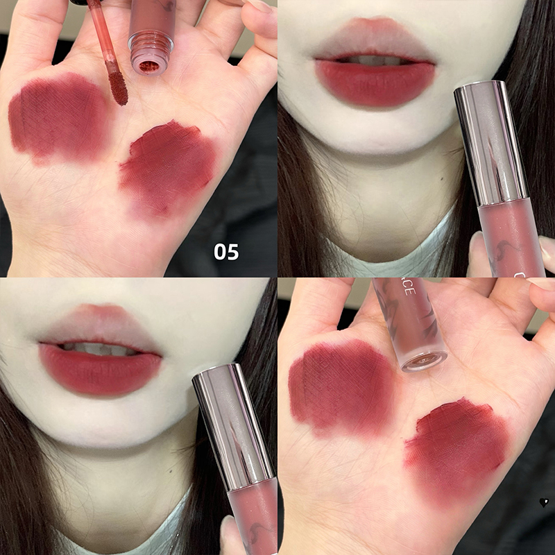 Matte Velvet Lip Tint Long Lasting - CACE ベルベットマットレッドリップステインメイクアップ 防水オレンジヌードリキッドリップスティック ピグメント 長持ちリップグロスティント 韓国コスメ
