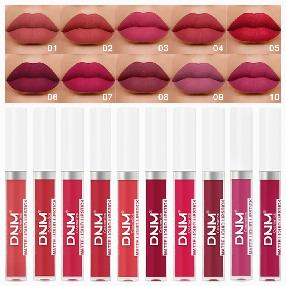Matte Velvet Lip Tint Long Lasting - DNM 18 色マットベルベットリップグロス防水長持ち色褪せしにくい口紅メイクアップ紫赤ヌードリップティント化粧品