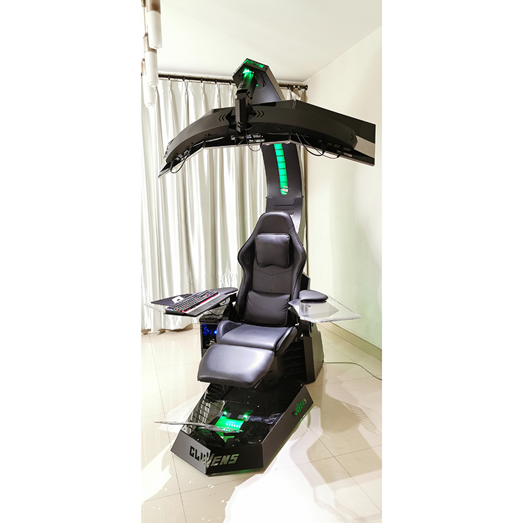 Massage - 調整可能なマッサージ機能付き無重力リクライニングゲーミングコンピューターチェア、ヒートマッサージシート、PUレーシングゲーミング快適コンピューターコックピット