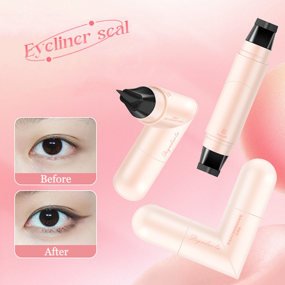 Waterproof Liquid Eyeliner Pen - 2本セット マット仕上げ 回転式アイライナースタンプ 長持ち 防水 リキッドアイライナーペン