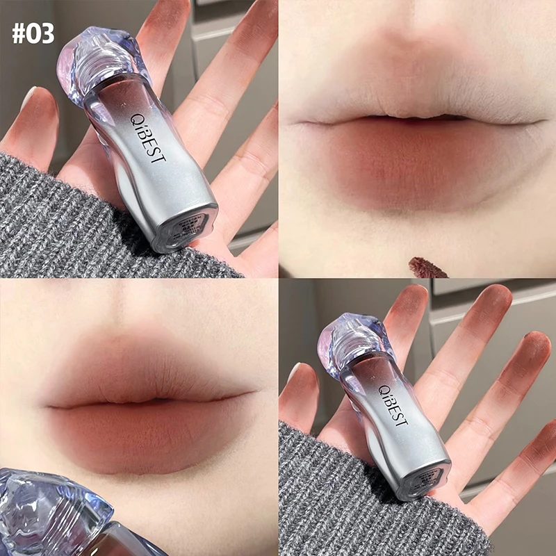 Matte Velvet Lip Tint Long Lasting - QIBEST マットベルベット液体口紅ナチュラル長期的な高着色リップ泥ポータブル仕上げユニバーサルリップグロス化粧品