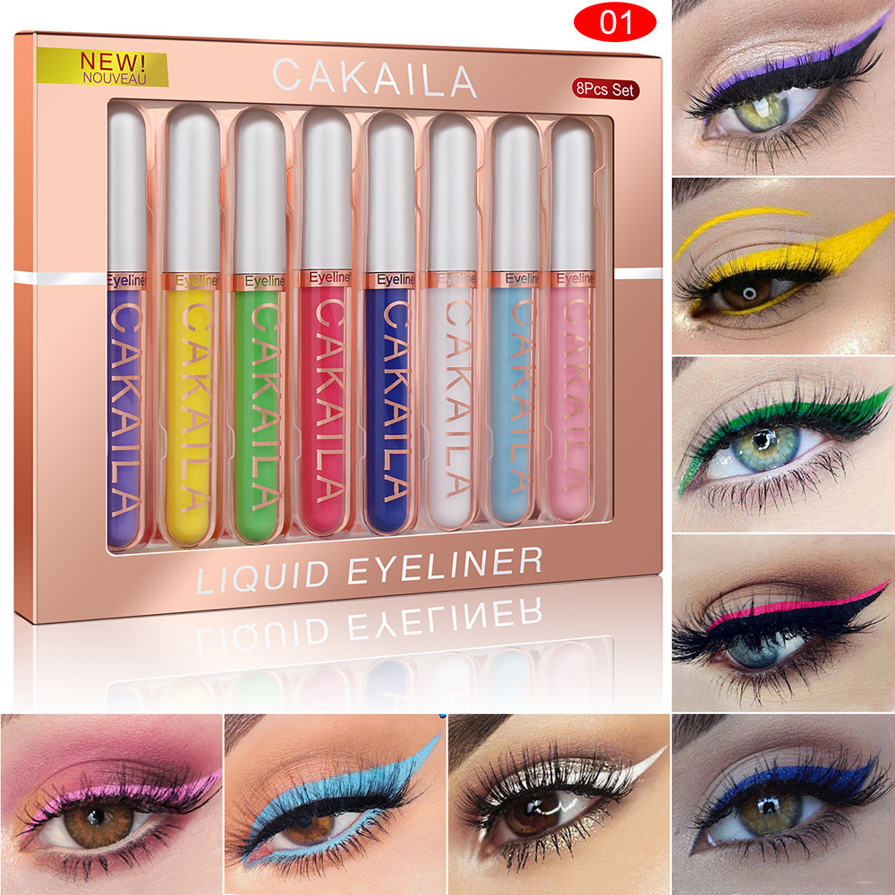 8 色セット防水アイライナーペン長持ちするグリッター & カ - Waterproof Liquid Eyeliner Pen のレビューと価格