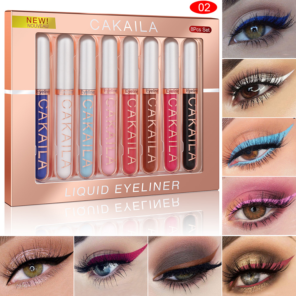 8 色セット防水アイライナーペン長持ちするグリッター & カ - Waterproof Liquid Eyeliner Pen のレビューと価格
