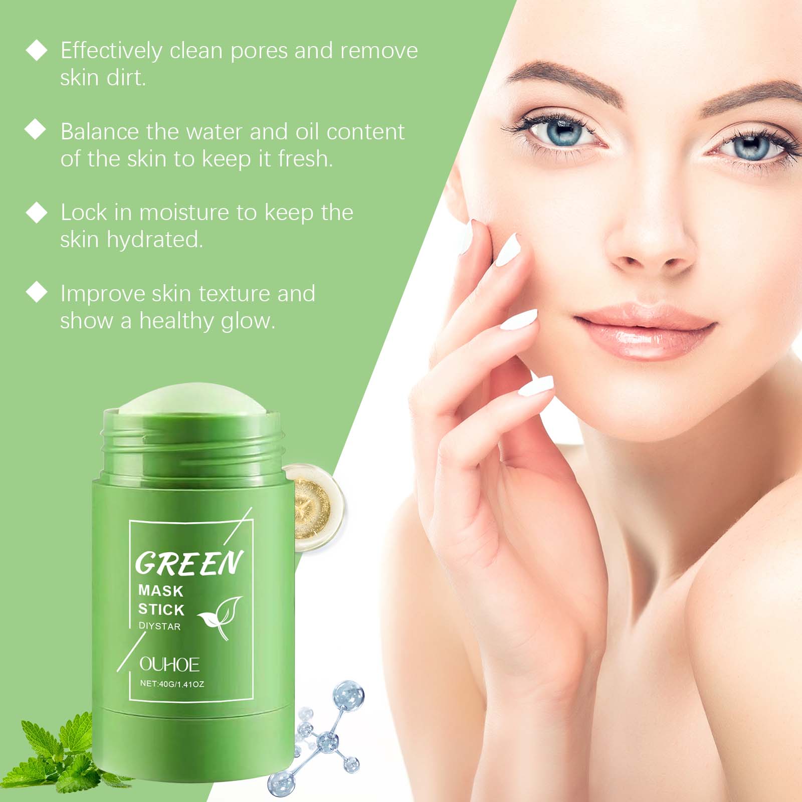 緑茶マスクスティック 顔用 毛穴の奥まで洗浄 黒ずみ除去 保 - Green Tea Cleansing Clay Mask のレビューと価格