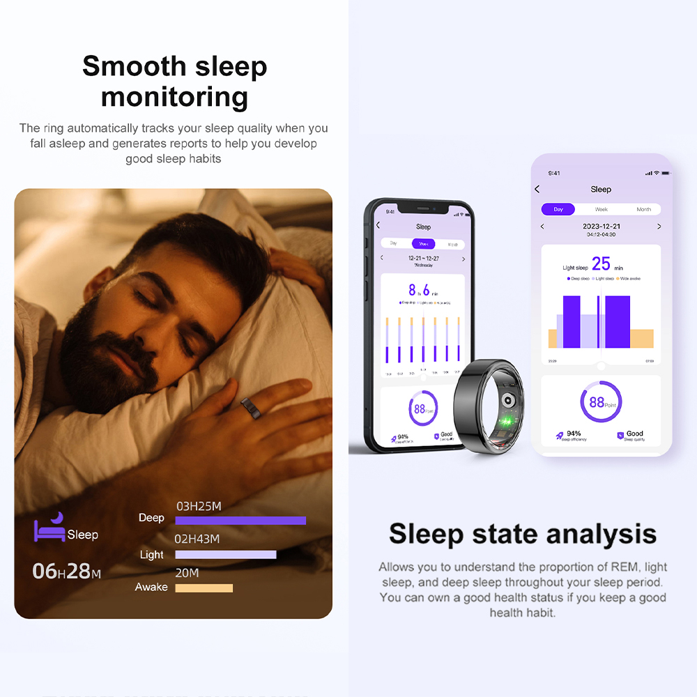 Colmi r02スマートリング、チタンスチールシェル、健康 - Health Monitors のレビューと価格