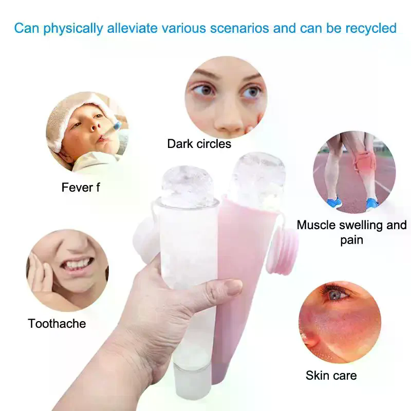 シリコン製のキューブ型アイストレイ。顔に当てて冷やし、むくみ - Face Ice Roller Puffiness のレビューと価格