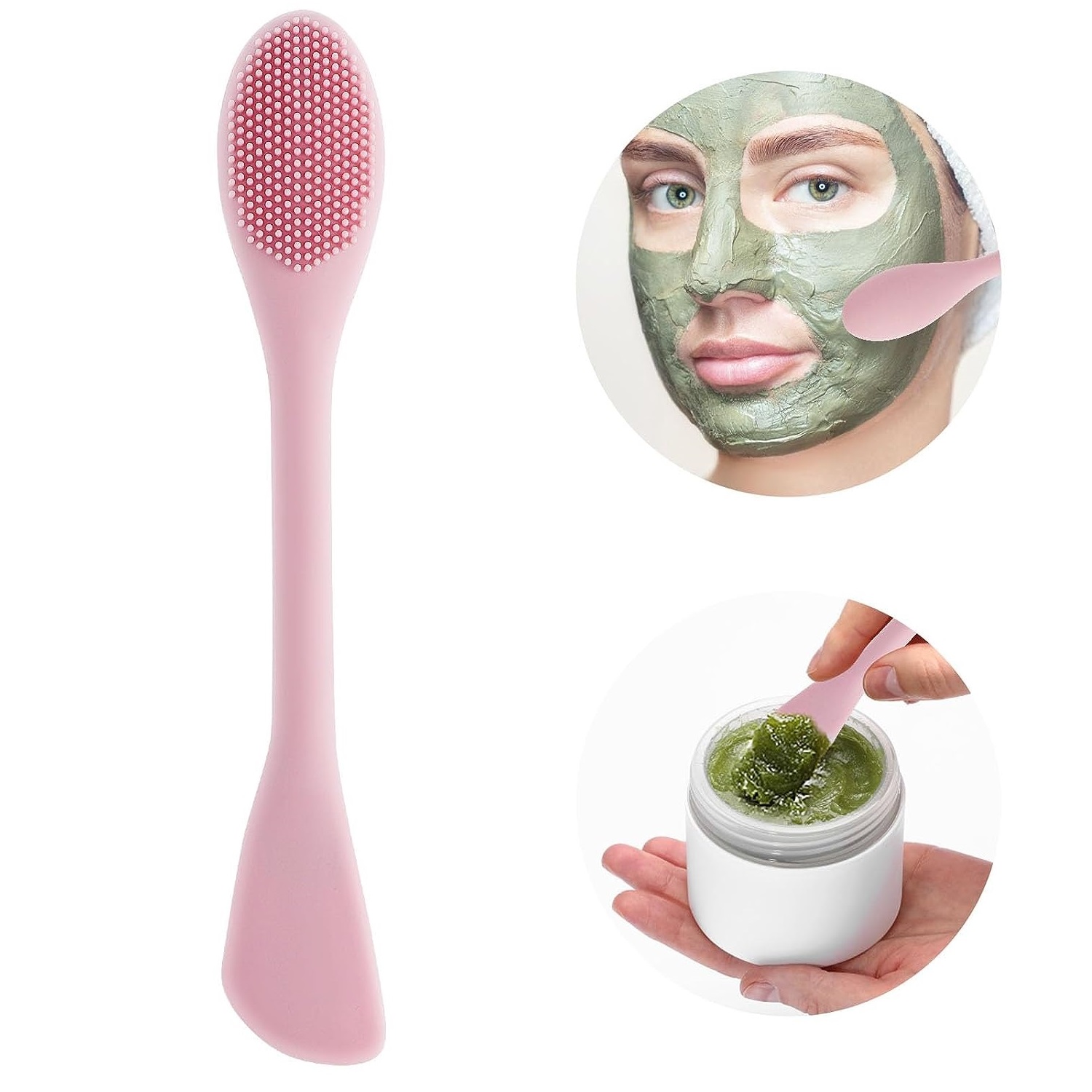 1PC ダブルヘッドシリコーン洗顔スクラバーブラシフェイシャ - Silicone Face Scrubber Electric のレビューと価格