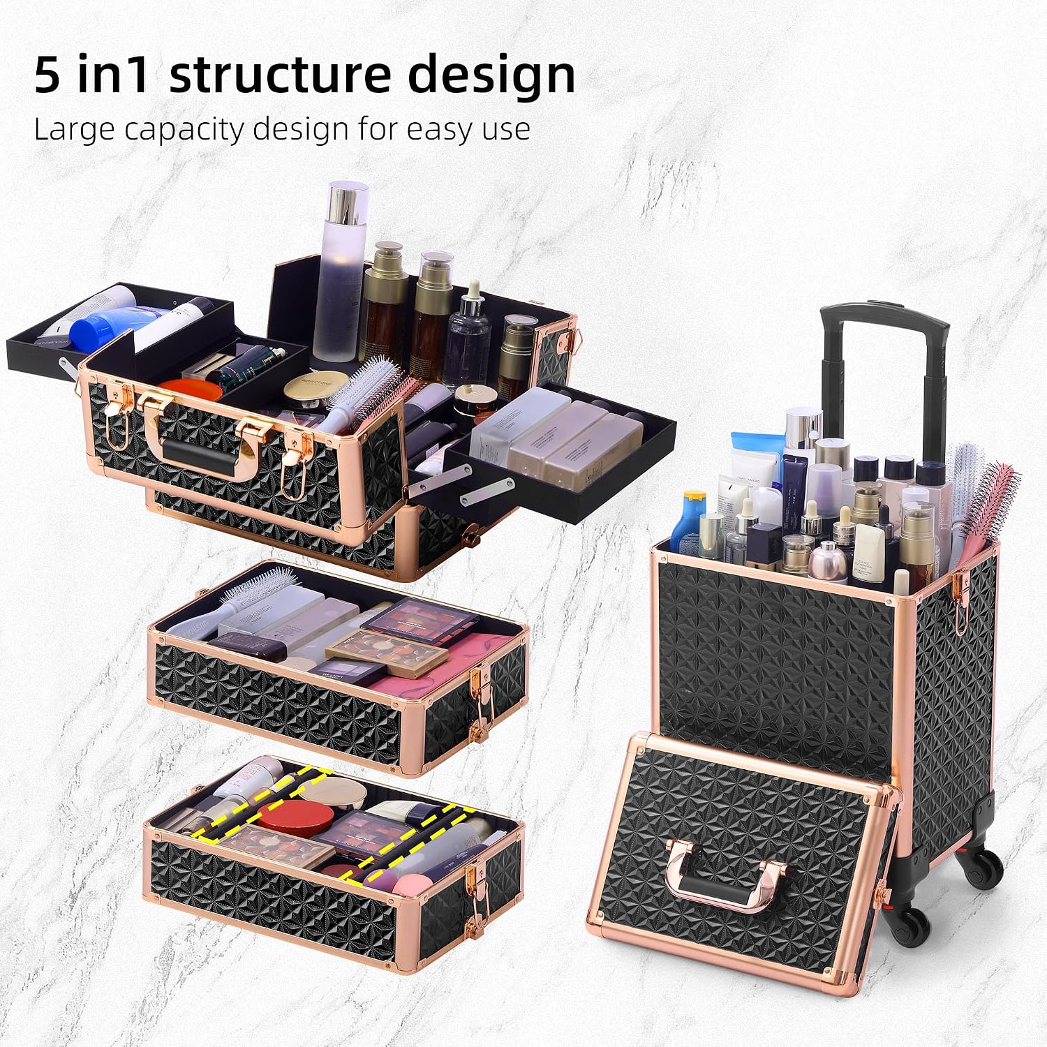 ブラックゴールド 5-in-1 ローリングメイクアップトレイ - Makeup のレビューと価格