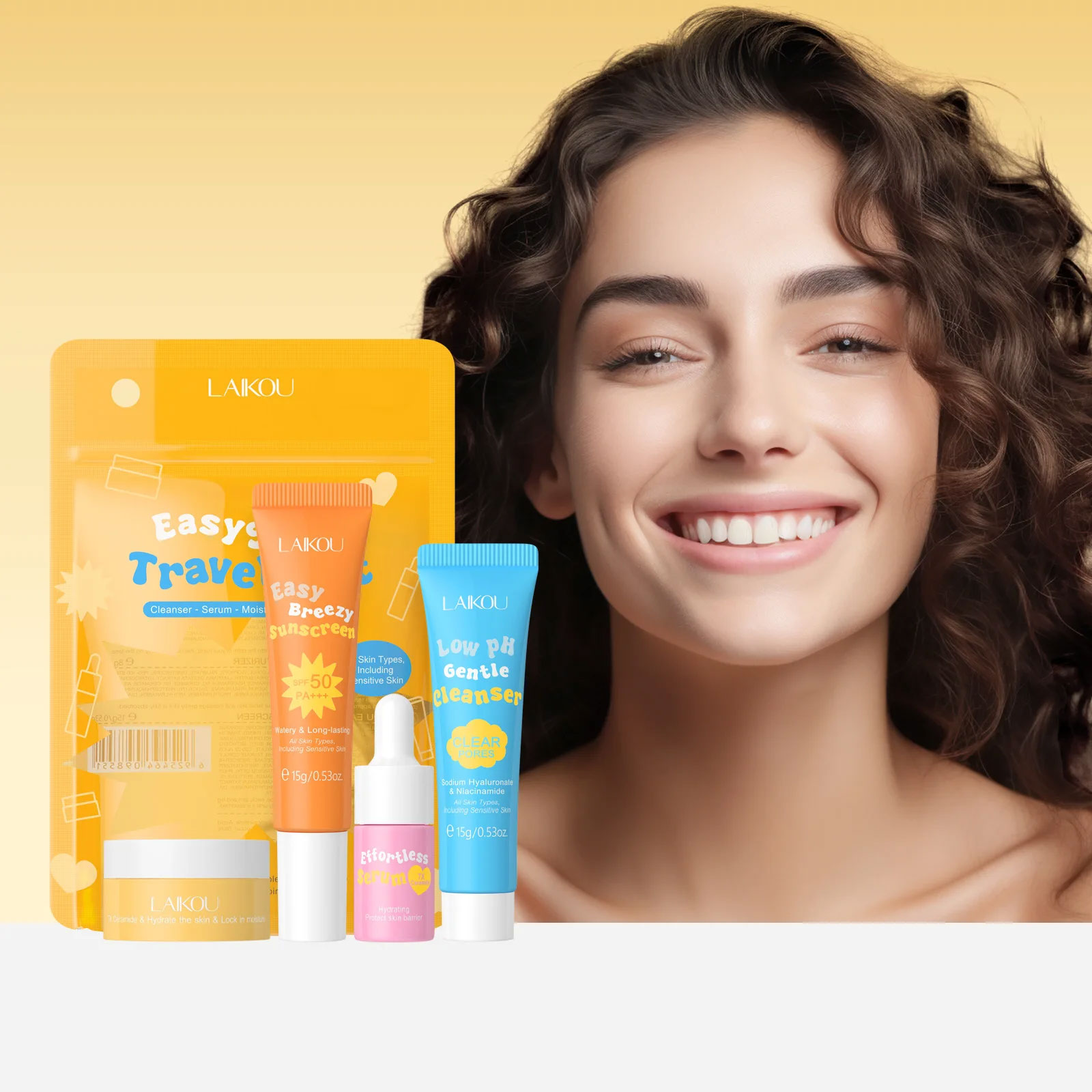 Laikou-旅行用セラミックセラム,穏やかな低pHクレンザ - Hyaluronic Acid Facial Serum のレビューと価格