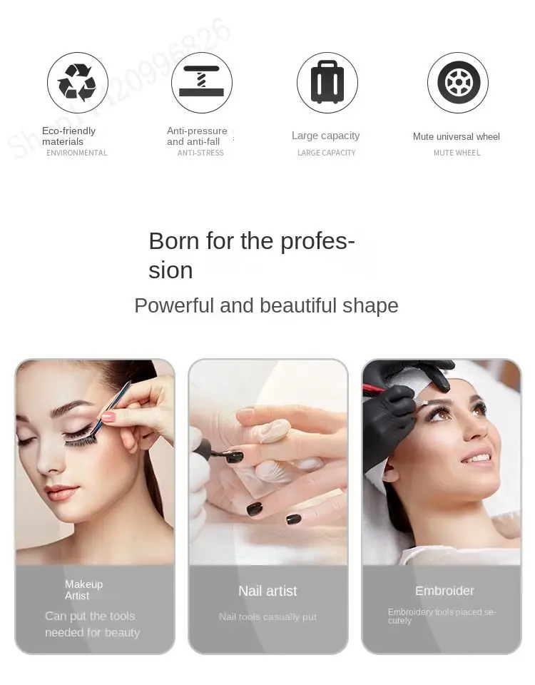大容量プロ用メイクアップケース トロリーバッグ メイクアップ - Makeup のレビューと価格