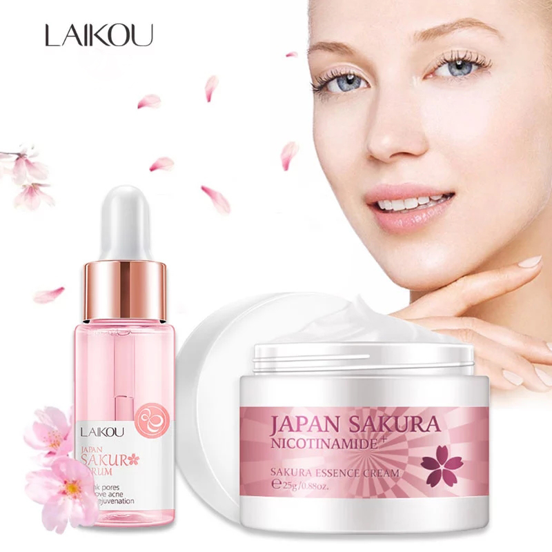 LAIKOU 桜血清とコラーゲンフェイスクリーム桜エッセンス - Niacinamide Pore Shrinking Essence のレビューと価格