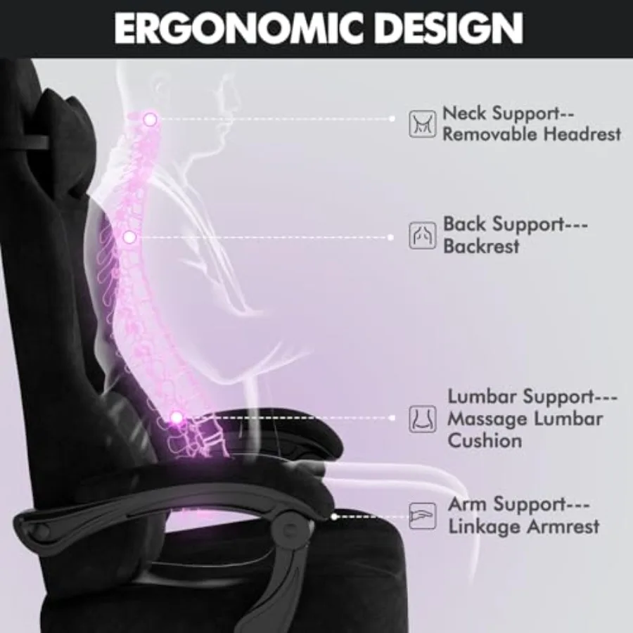 ビデオゲーム愛好家やオフィスでの使用に適したゲーミングチェア - Massage のレビューと価格