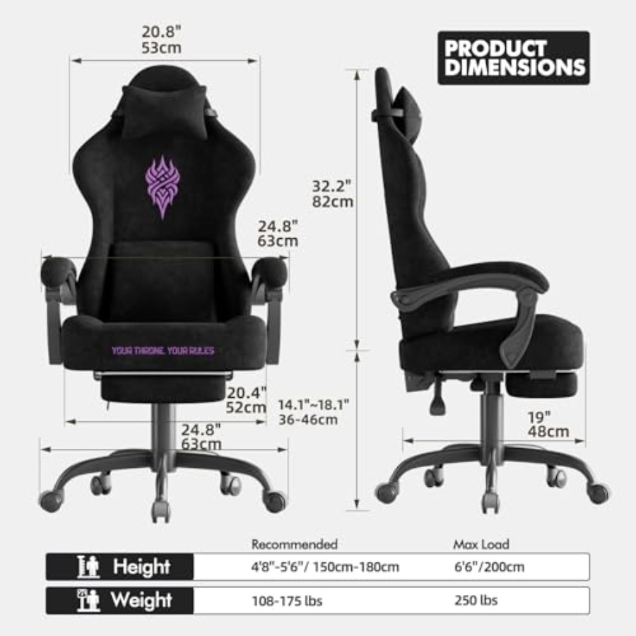 ビデオゲーマーおよびオフィス用ゲーミングチェア、人間工学に基 - Massage のレビューと価格