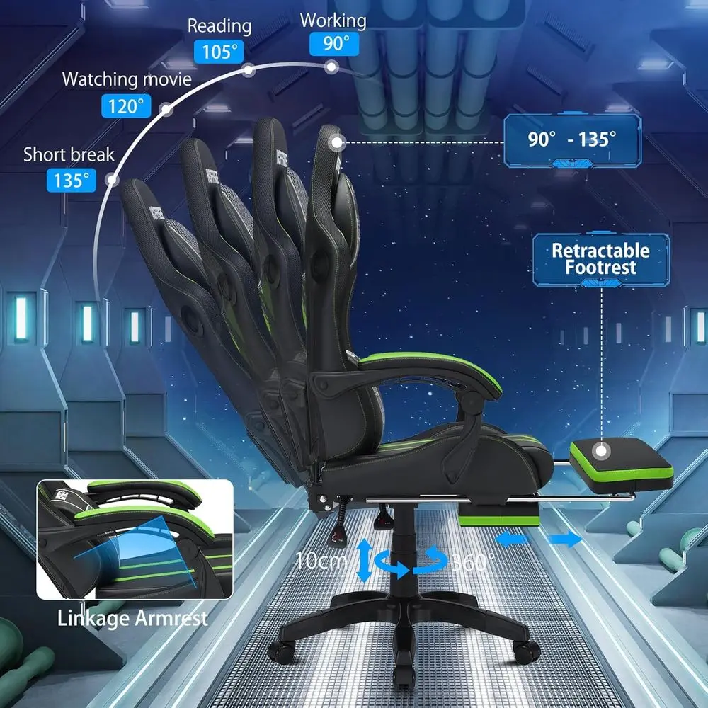 人間工学に基づいたマッサージ機能付きゲーミングチェア（大型・ - Massage のレビューと価格