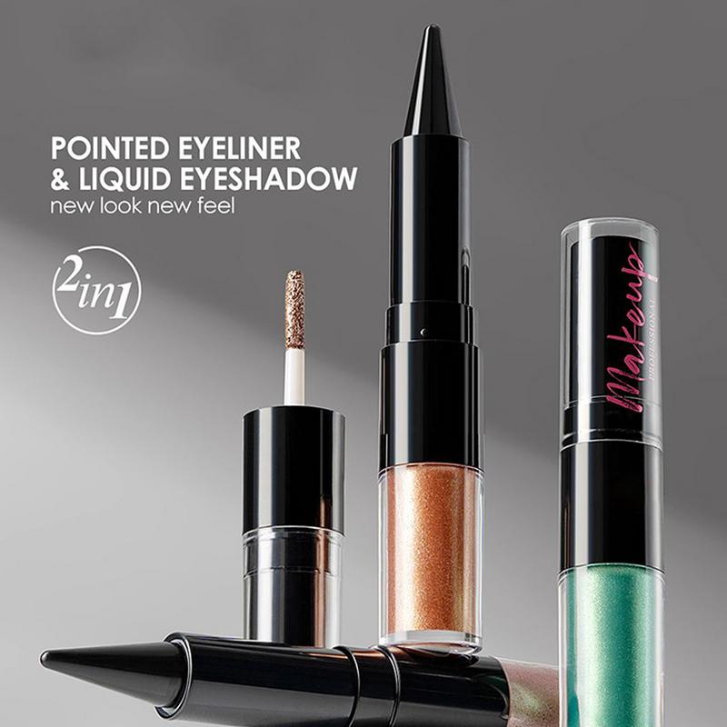 2 in1 カラフルな液体アイシャドウダイヤモンドシャイニー - Waterproof Liquid Eyeliner Pen のレビューと価格