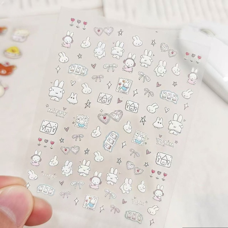 ミッフィー漫画ネイルステッカーアニメウサギ防水三次元エンボス - Nail Art のレビューと価格