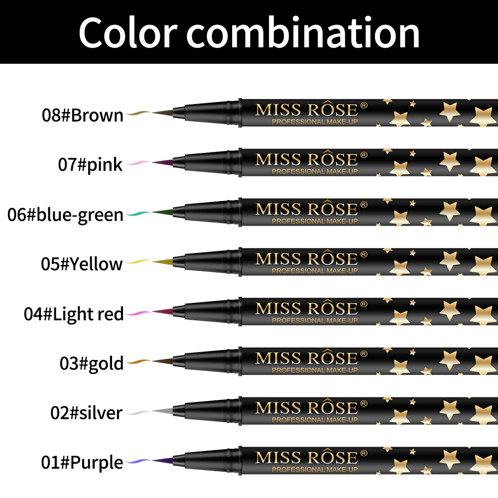 MISS ROSE コスメティックカラー リキッドアイライナ - Waterproof Liquid Eyeliner Pen のレビューと価格