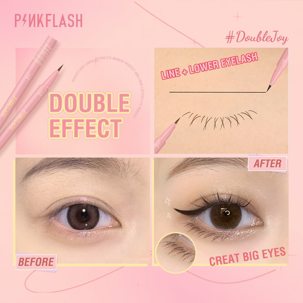 ピンクフラッシュ黒液体アイライナーペンシル防水長期的な速乾性 - Waterproof Liquid Eyeliner Pen のレビューと価格