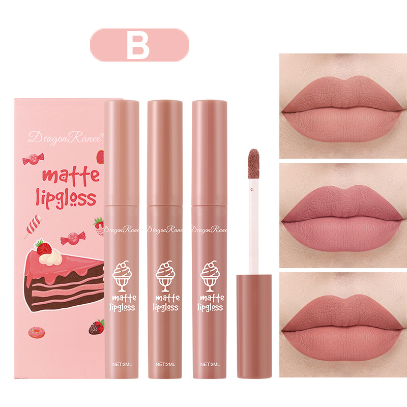3 ピース/セットベルベットマットヌードリキッドリップスティ - Matte Velvet Lip Tint Long Lasting のレビューと価格
