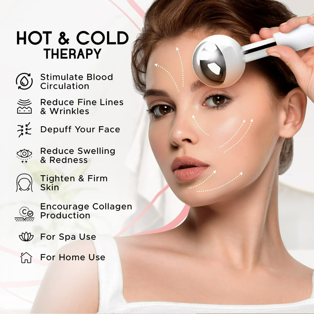 クライオフェイスマッサージャーアイスグローブ壊れないスチール - Face Ice Roller Puffiness のレビューと価格