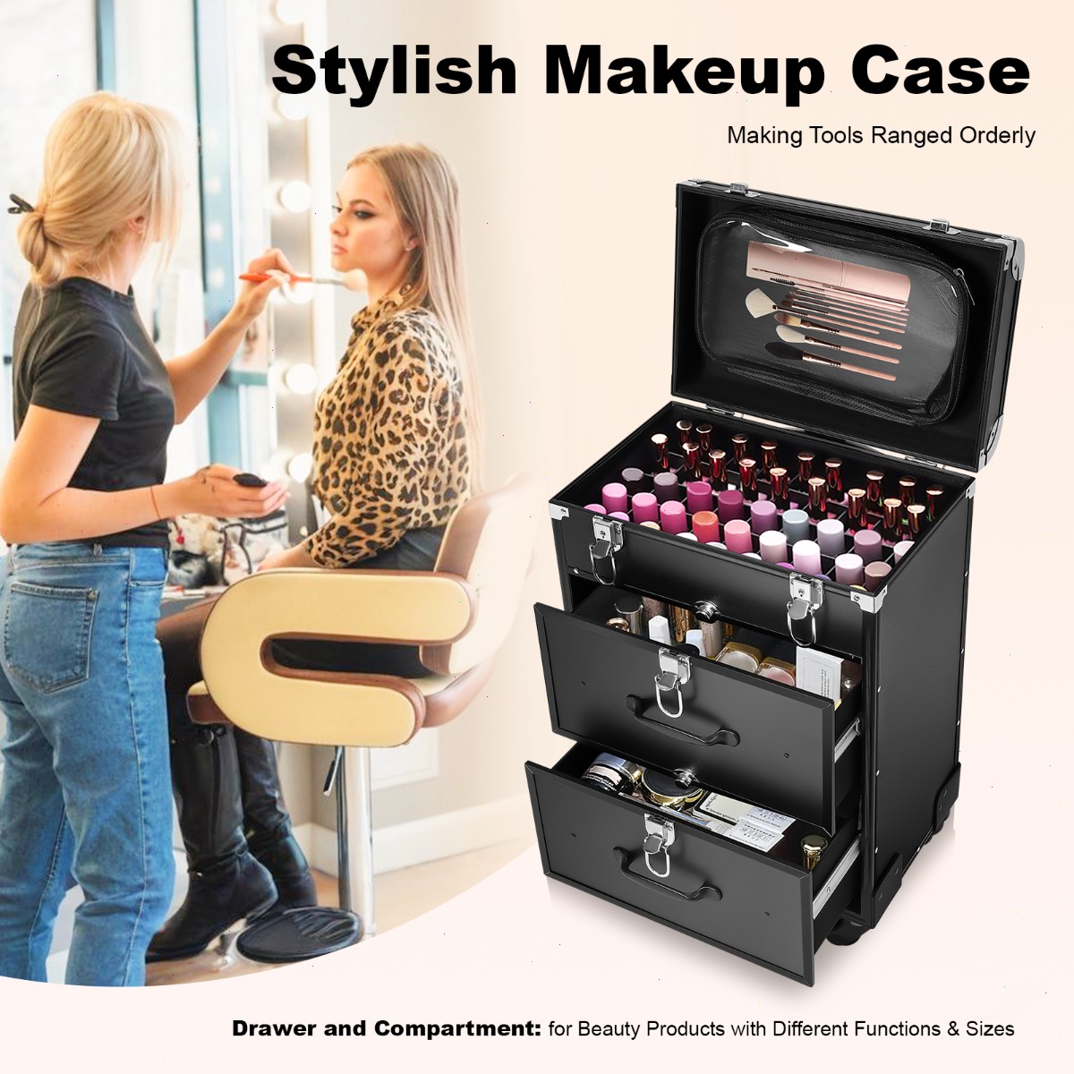 プロ用メイクアップトレインケース、メイクアップアーティスト・ - Makeup のレビューと価格