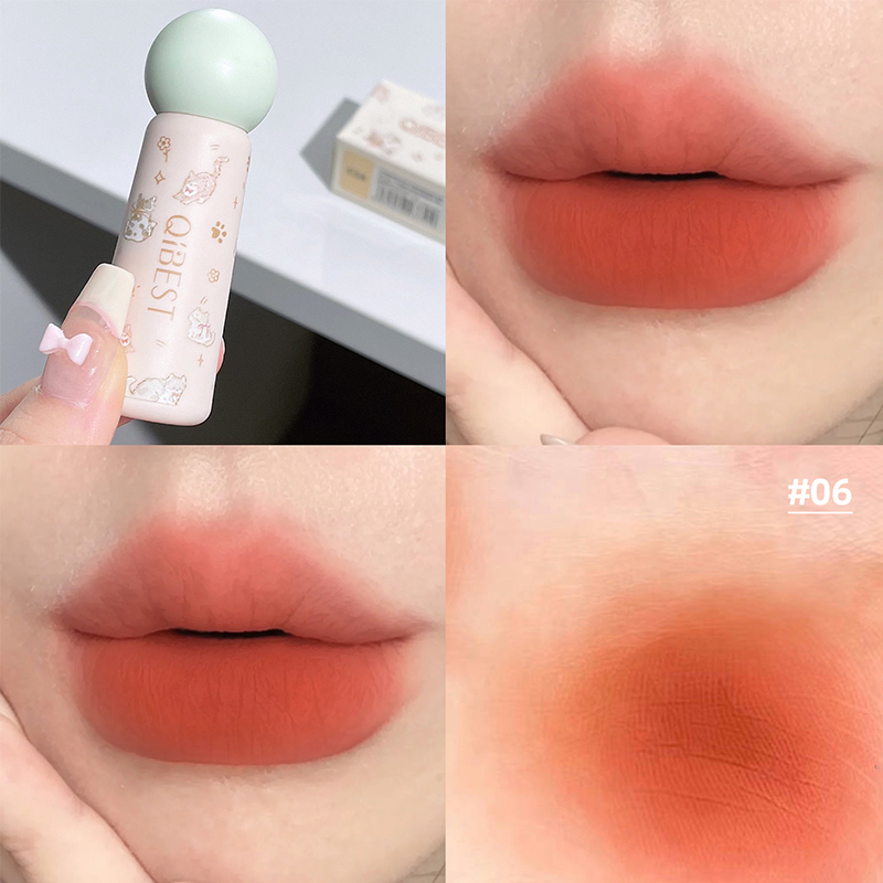 QIBEST キュート ベルベット マット リップ マッド  - Matte Velvet Lip Tint Long Lasting のレビューと価格