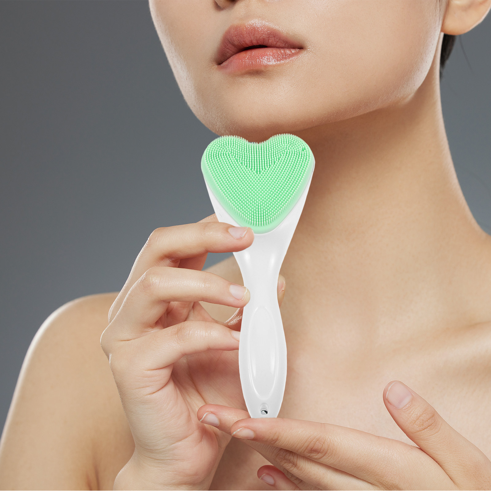 フェイシャルクレンジングブラシ、シリコン製、手動式、コンパク - Silicone Face Scrubber Electric のレビューと価格