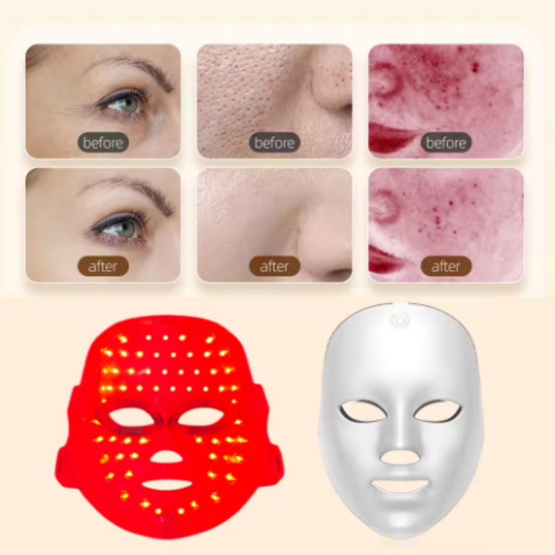 ワイヤレスLEDマスク LEDフェイスマスク 光子肌引き締め - Led Light Therapy Face Mask のレビューと価格